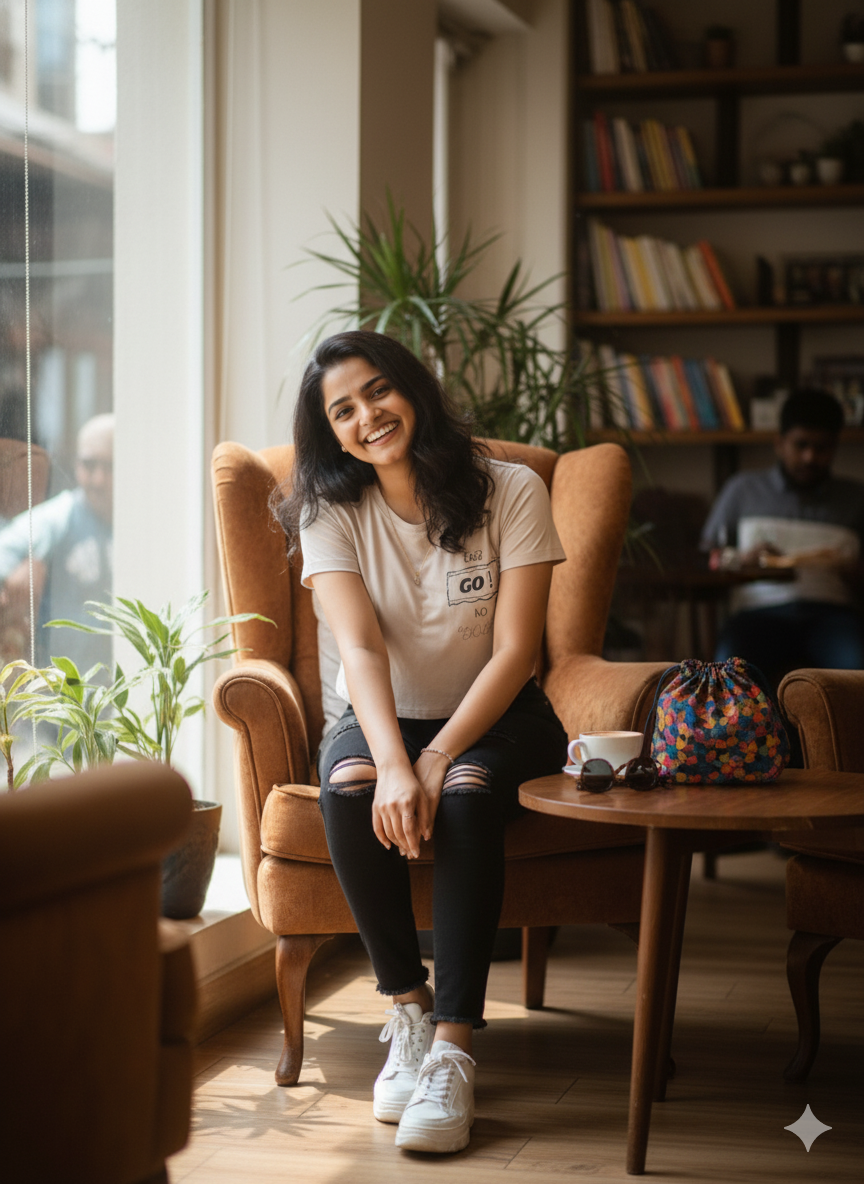 Light Tan Graphic Crop Top
