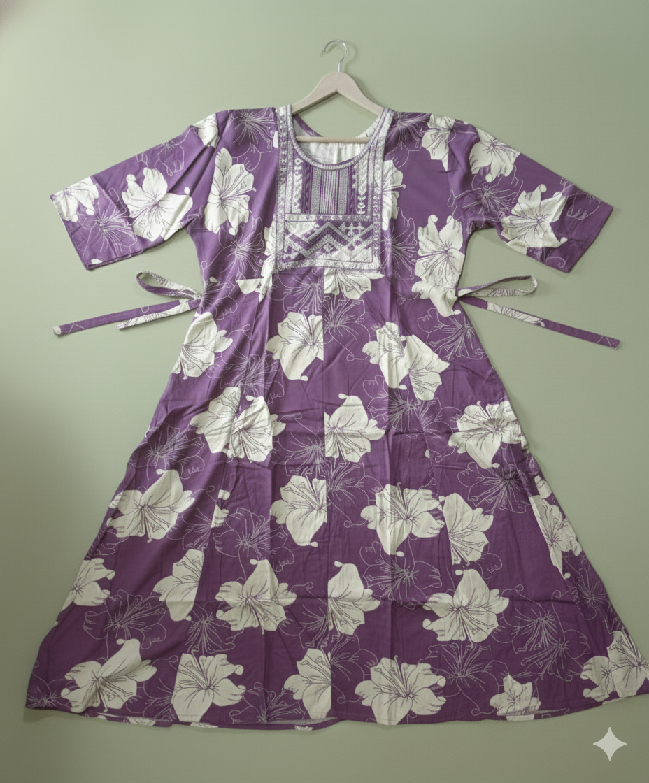 Kurtis - Long Umbrella Cut - purple
