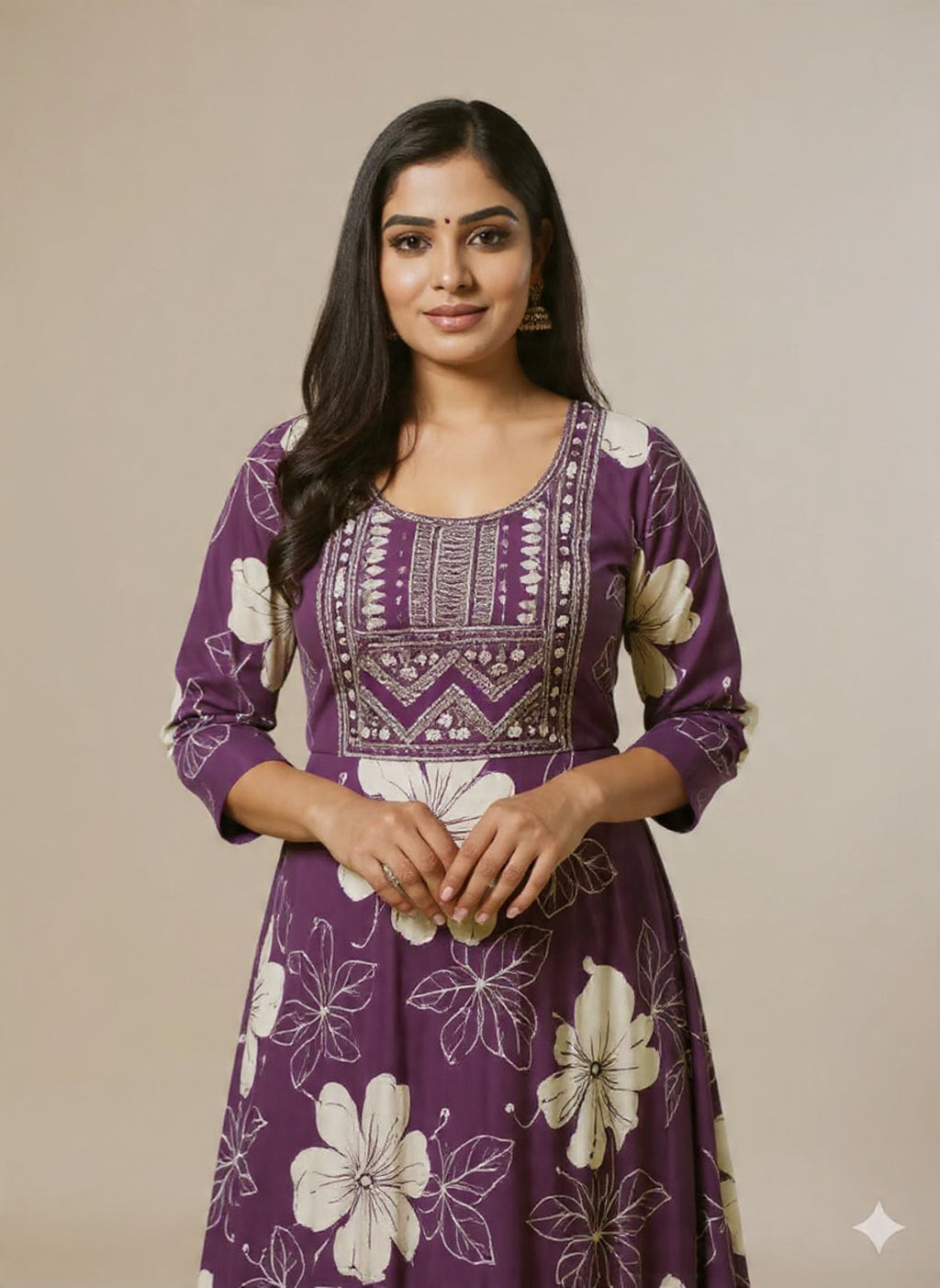 Kurtis - Long Umbrella Cut - purple