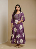 Kurtis - Long Umbrella Cut - purple