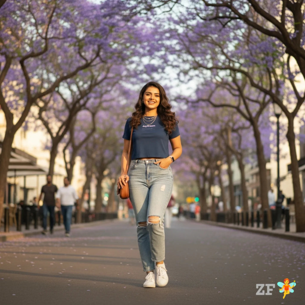 Crop Top - Navy blue